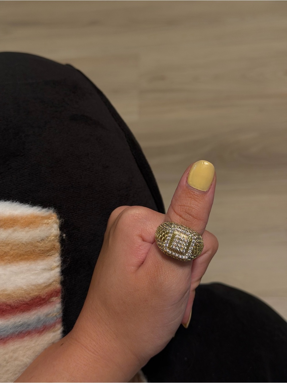 8 Gold Pavé Statement Cocktail Rings - Yellow